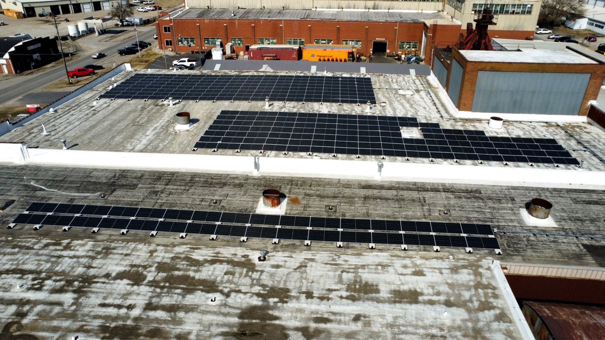 Rooftop solar PV system installed at CDL Electric manufacturing facility in Pittsburg, Kansas